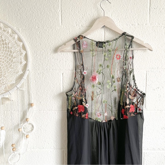 NWOT David & Young Black Embroidered Kimono / Duster / Cover Up - Picture 1 of 11